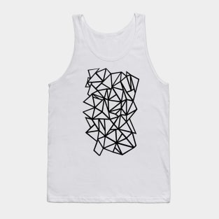 Abstraction Outline Thick Black on White Tank Top